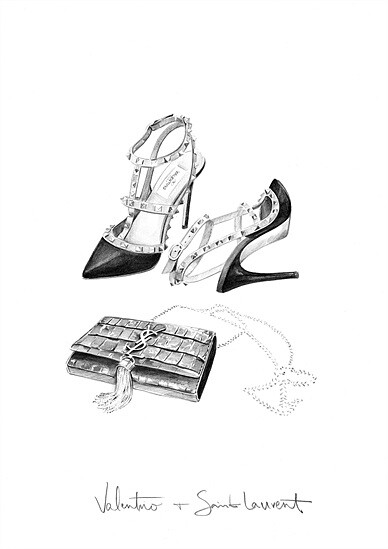 Valentino and Saint Laurent illustration by Kelly Smith