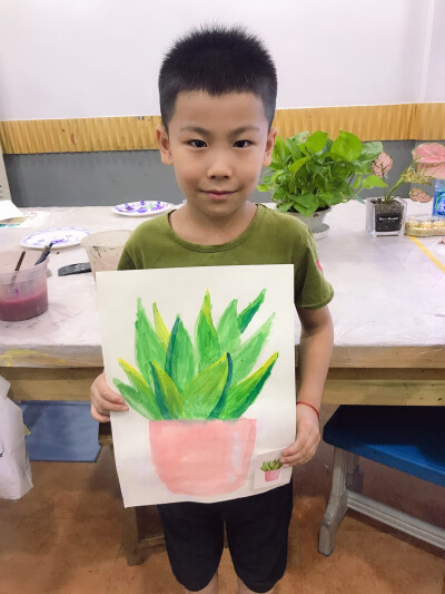 水粉临摹—盆栽