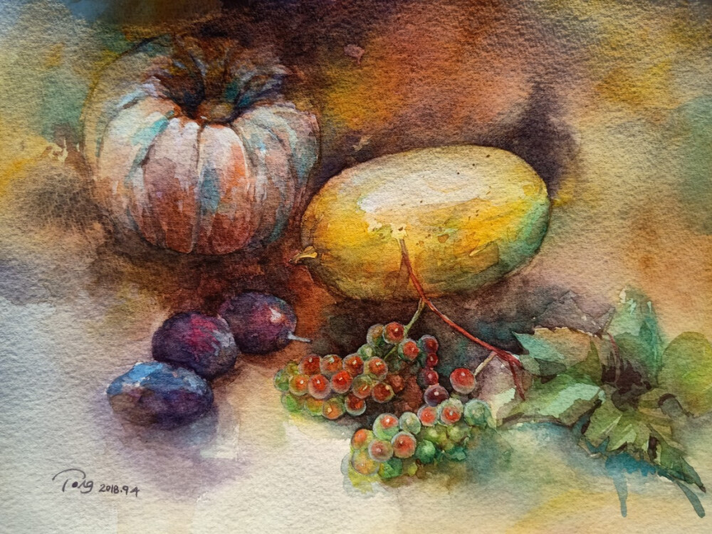 水彩习作，莳蝶