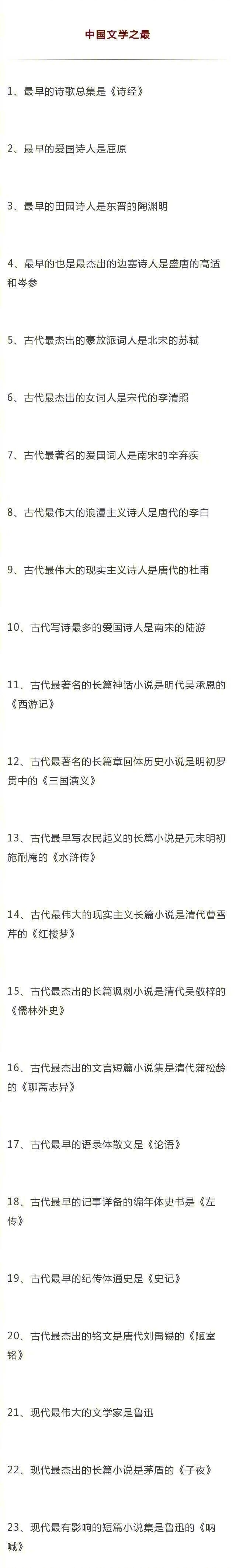 这大概是史上最全语文文学常识了吧，碉堡了，收了一起涨姿势！ ​