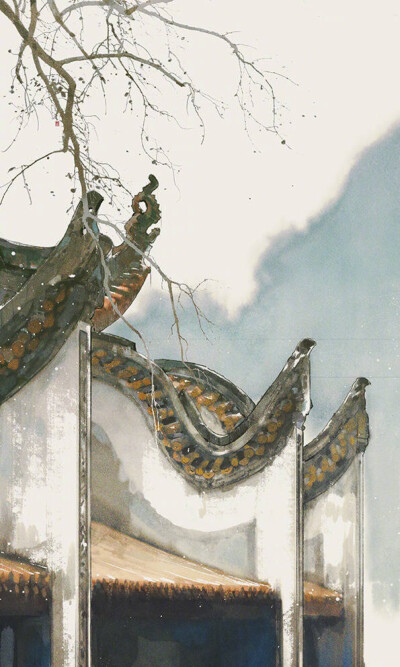 伊吹五月鸡腿子 古风插画