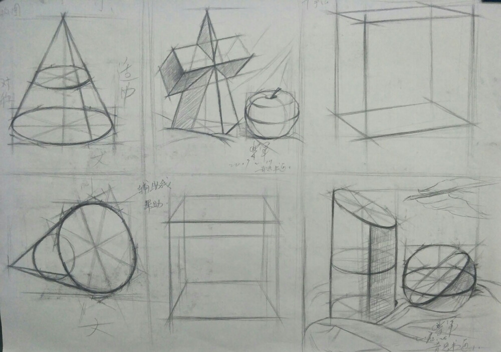 乐军素描结构教学示范讲解范画