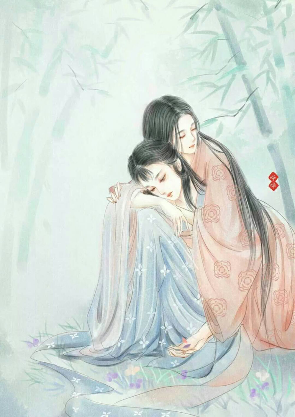 开琼筵以坐花，飞羽觞而醉月.?_古风美人/手绘/壁纸、