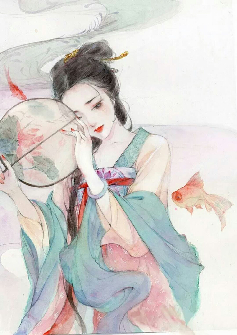 开琼筵以坐花，飞羽觞而醉月.?_古风美人/手绘/壁纸、