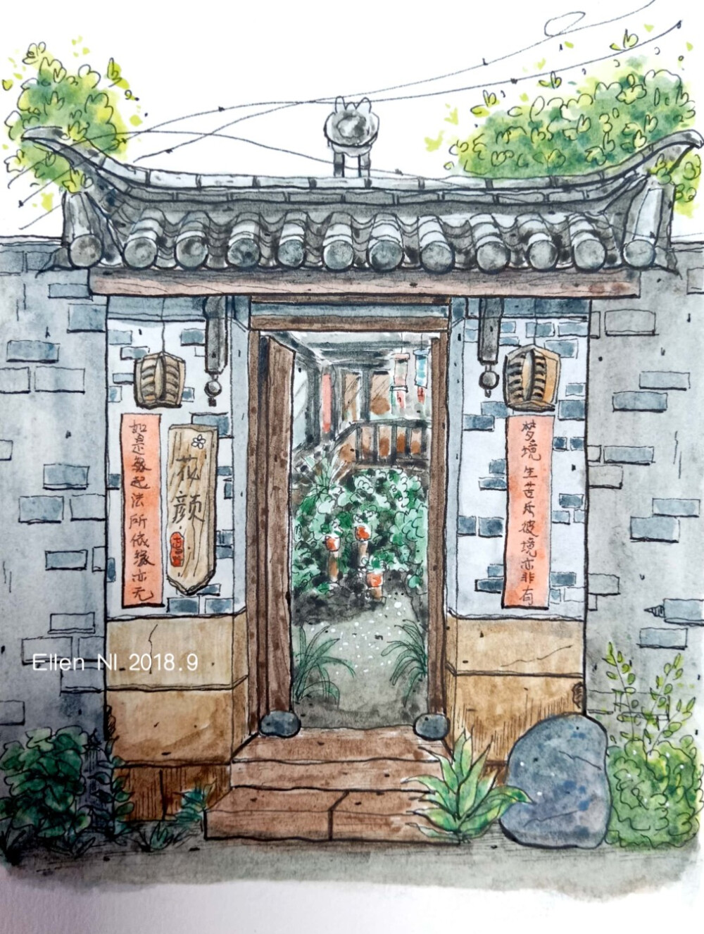丽江水彩