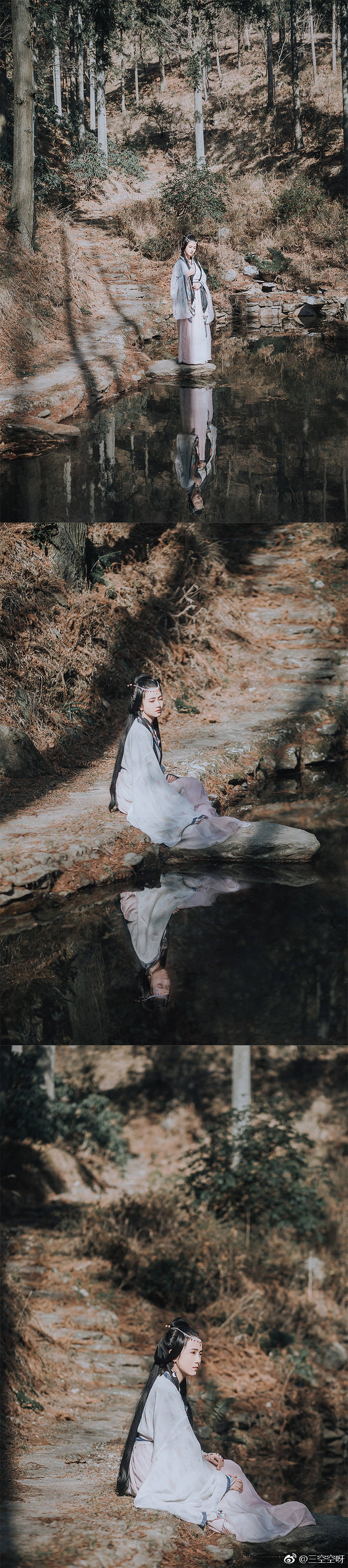 “多情自古伤离别，
更那堪，冷落清秋节！”
出镜：@只只黄
摄影/后期：@三空空呀
化妆：@白鹤雙儿
头饰/造型：@翠夕案-是软绵绵 