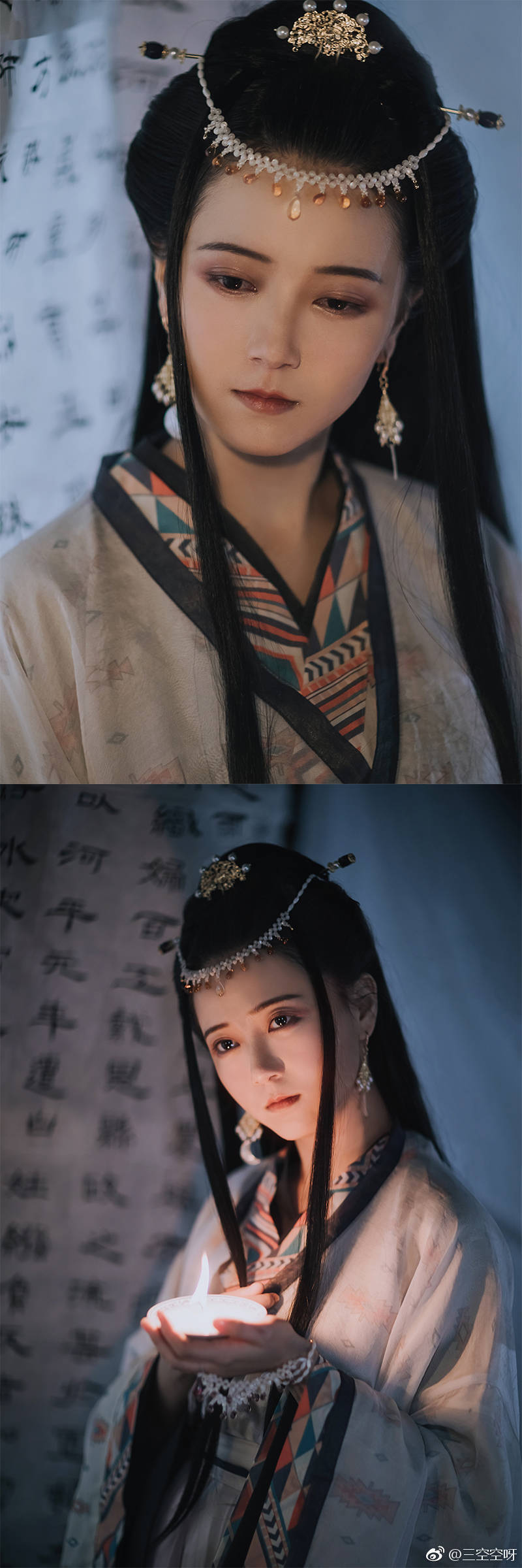 “多情自古伤离别，
更那堪，冷落清秋节！”
出镜：@只只黄
摄影/后期：@三空空呀
化妆：@白鹤雙儿
头饰/造型：@翠夕案-是软绵绵 