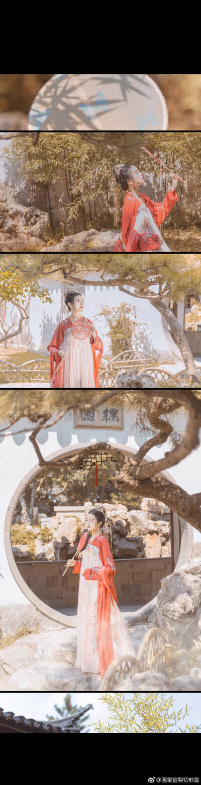 
肤若芙蓉青丝挽，眸如星子流光转。
恍然如梦，画中人在眼前。
——《琉花簪》
妆造/摄影/后期：@画堂拾梨初煎雪
出镜：@找不到茹
服装：@汉尚华莲汉服 @临熹熹熹 