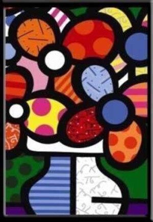 在流行的颜色中配合了个人独特的风格，被称为“新 Cubism ”~
作者： Romero Britto，巴西著名流行艺术画家 ​ ​​​