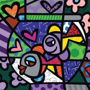 在流行的颜色中配合了个人独特的风格，被称为“新 Cubism ”~
作者： Romero Britto，巴西著名流行艺术画家 ​ ​​​