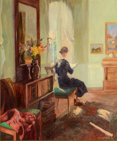 19世纪画家Robert Panitzsch笔下窗边的女人，充满古典的气息。 ​​​