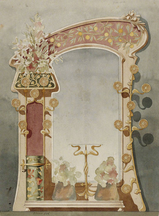 1900-1910年代新艺术运动的家具设计天体，花卉，动物和昆虫，充满大自然的气息 ​ ​​​​