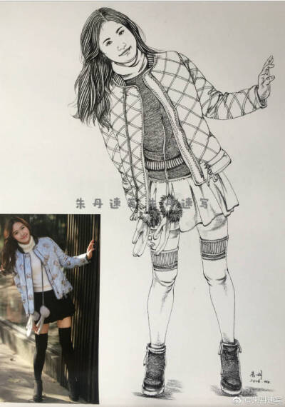 手绘 彩铅 炭笔 漫画 素描 速写