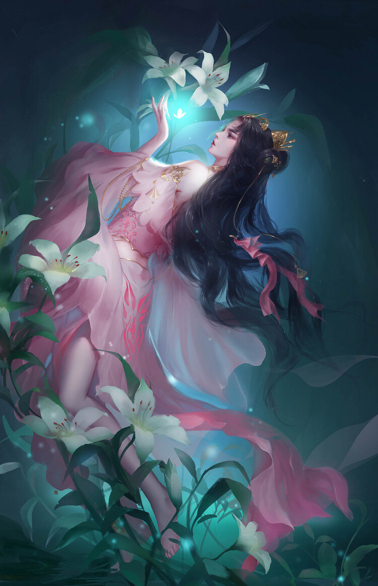 「古风美人」插画CG