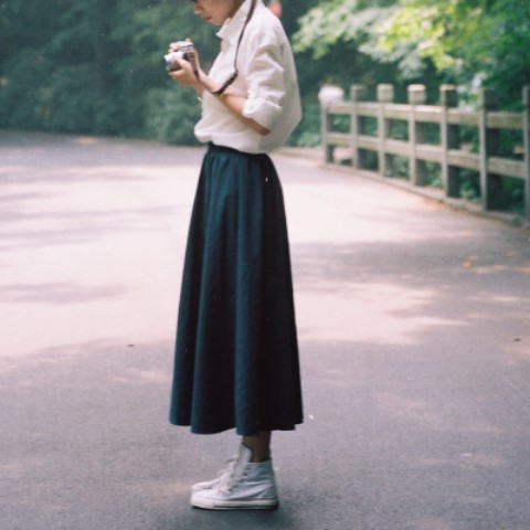 秋冬森系女装高腰裙日系文艺复古棉麻半身裙大摆半身长裙班服小清新百褶裙复古文艺棉麻半身裙淑女大摆长裙子