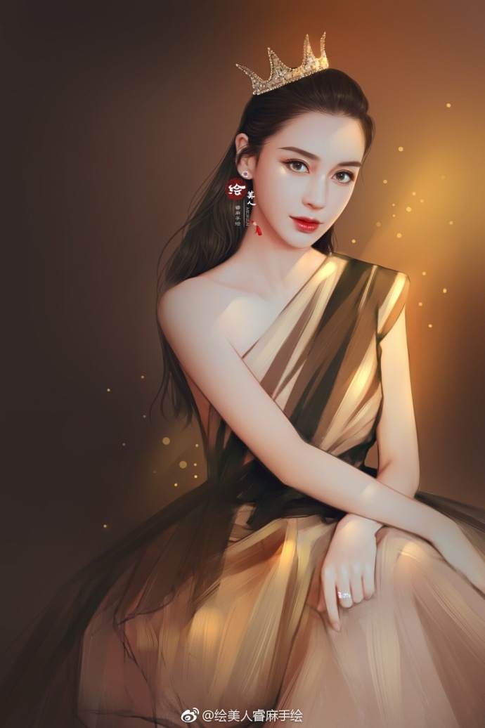 微博：绘美人睿麻手绘 赵丽颖 Angelababy 杨幂 迪丽热巴 刘亦菲 等明星手绘图 禁止盗图转载 转发请注明出处