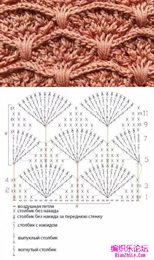 外网钩花，编织，花样图解