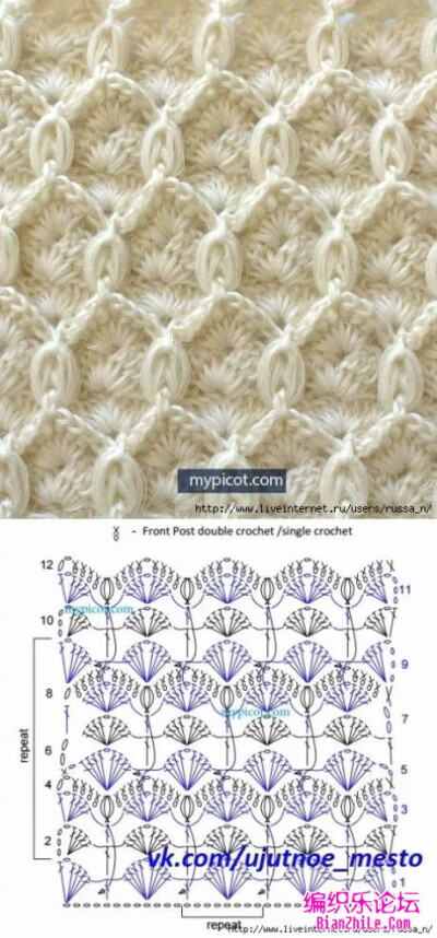 外网钩花，编织，花样图解