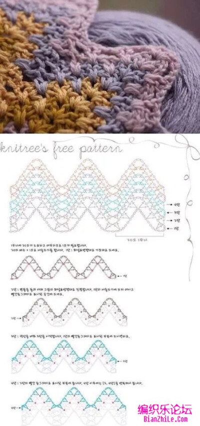 外网钩花，编织，花样图解