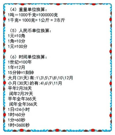 小学重点公式大全