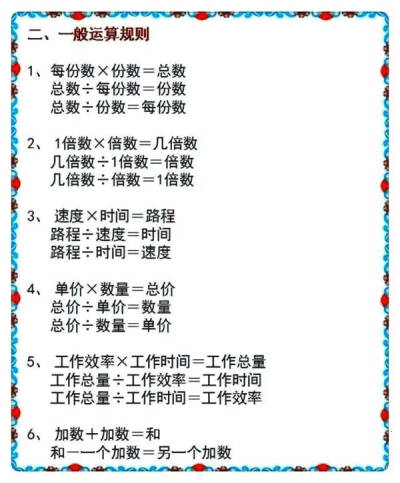 小学重点公式大全