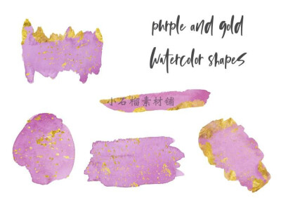 水彩晕染金粉涂鸦笔触色块形状纹理质感背景PNG设计素材png348