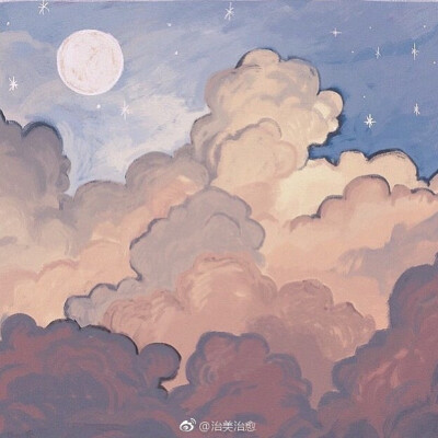 月亮背景图 欧美头像 moon night 油画壁纸