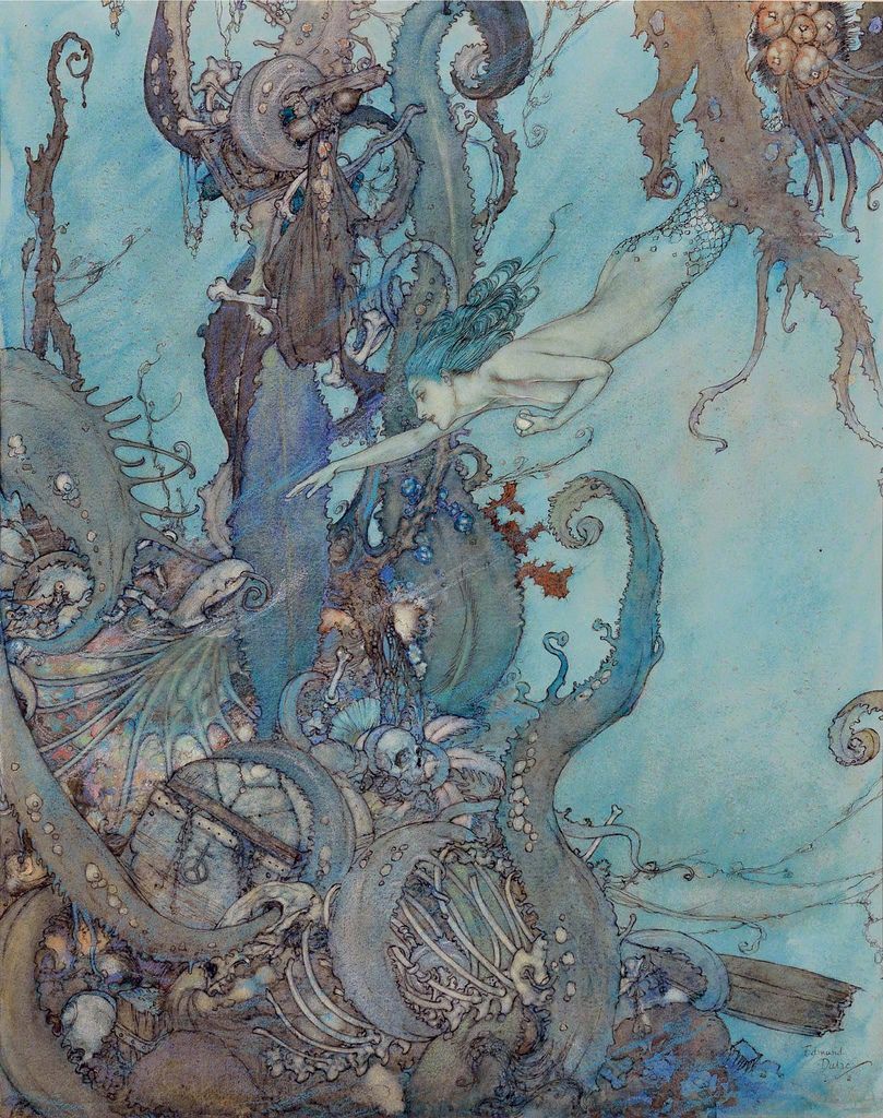 法国画家埃德蒙·杜拉克(Edmund Dulac)插图绘画作品 | artpassions.net/dulac/dulac ​