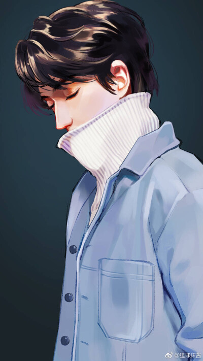 朱一龙 插画 图片来源微博 @狐球抹酱