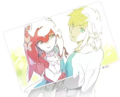 塞尔达传说 荒野之息 link和Mipha 虐狗图