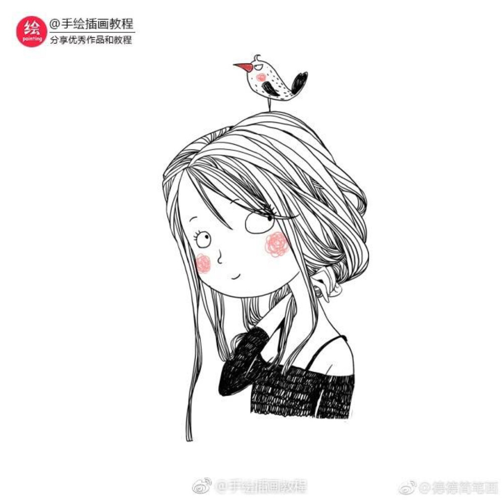 线描小画人物