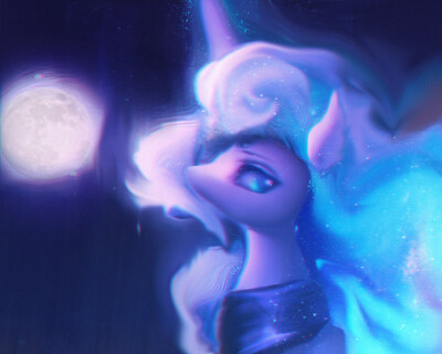 luna with the universe pony by lmgchikess