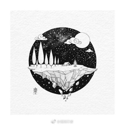 针管笔画风景~【插画师：Black and White】 ​