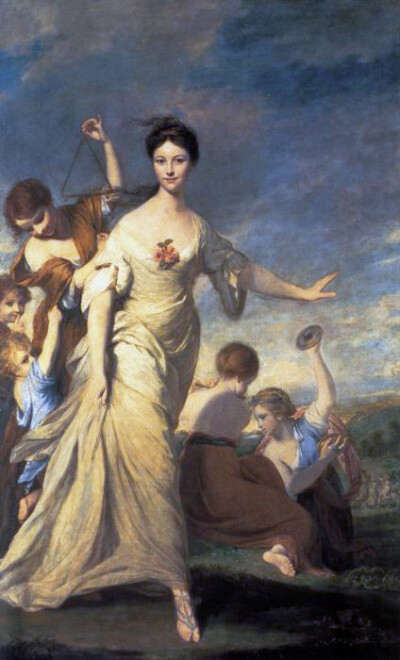 Joshua Reynolds - Mrs Hale as Euphrosyne (1762-1764)
https://commons.wikimedia.org/wiki/File:Joshua_Reynolds_-_Mrs_John_Hale.jpg#/media/File:Joshua_Reynolds_-_Mrs_John_Hale2.jpg