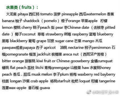 【几乎所有食物的英文翻译】包括水果类、肉类、蔬菜类、海鲜类、主食类、干果类、酒水类、零食类、饭类、面类、汤类、中西餐等的常用英语词汇，建议收藏！注意有一个问题，美式英语里豆浆一般称作Soy milk ​ ​​​