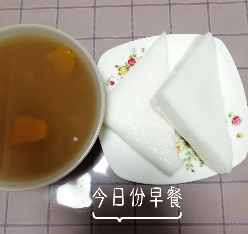 早餐打卡：南瓜绿豆汤+发糕