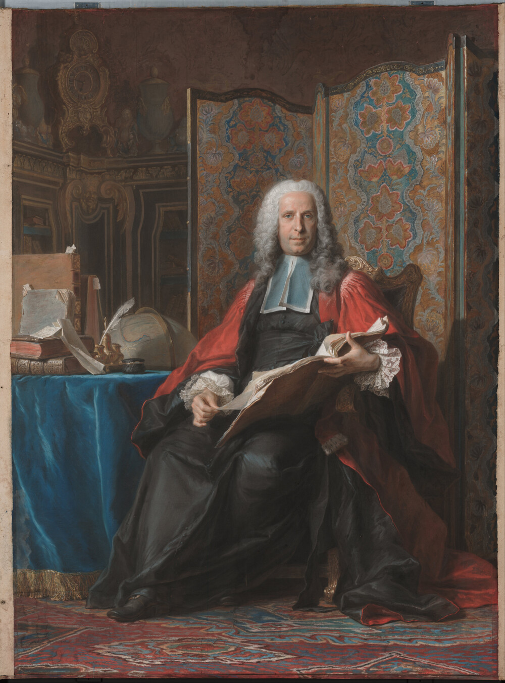 Maurice Quentin de La Tour?-?Portrait of Gabriel Bernard de Rieux (1739 - 1741)
https://en.wikipedia.org/wiki/Maurice_Quentin_de_La_Tour#/media/File:Maurice-Quentin_de_La_Tour_(French_-_Portrait_of_Gabriel_Bernard_de_Rieux_-_Google_Art_Project.jpg