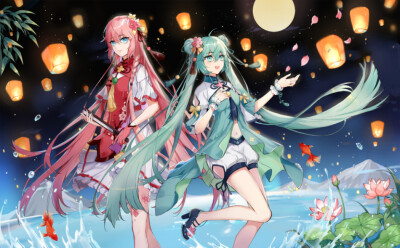 VOCALOID 初音未来 巡音流歌 绘师：空心電/samdin（p id=2427913） 本作品id=71052763