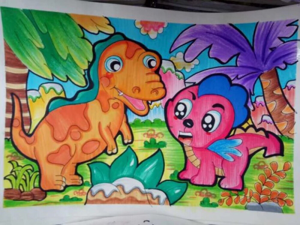 动物儿童画