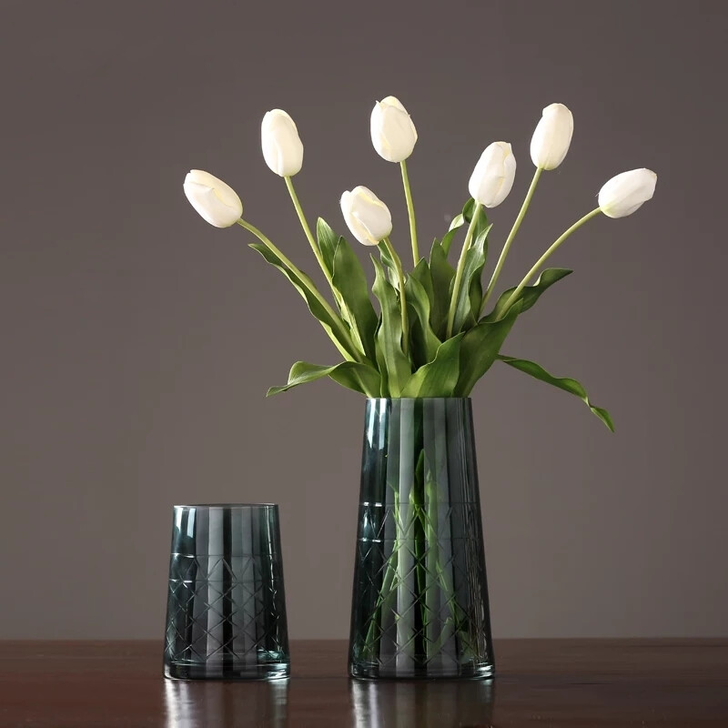 现代简约透明玻璃花瓶摆件客厅插花创意花器北欧家居饰品摆设花瓶