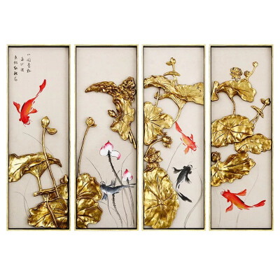 佐森 立体浮雕画中式玄关装饰画水墨餐厅现代沙发壁画客厅3d挂画