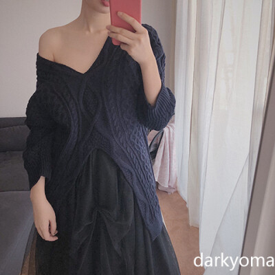 定制 darkyoma pengtai uma yohji 山本耀司 CDG 不规则V领仙女毛衣