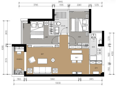 76m²两室一厅户型 北欧风，舒服自在温暖～ ​​​​