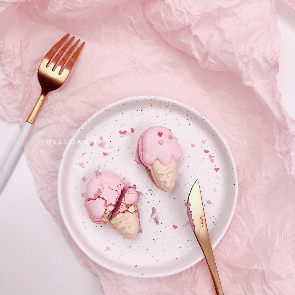 冰淇淋造型马卡龙