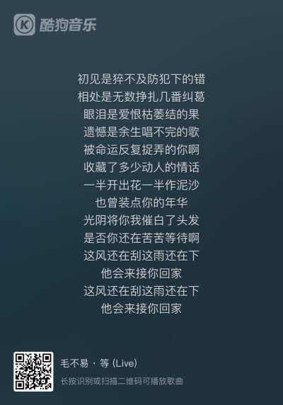 超爱毛不易的词