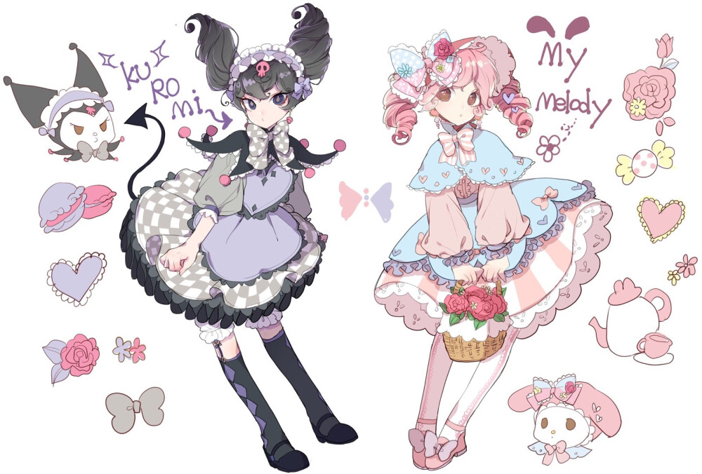 kuromi，melody，少女，三麗鷗