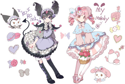 kuromi，melody，少女，三麗鷗