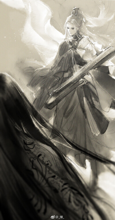 「古风美男」_煤_ 绘