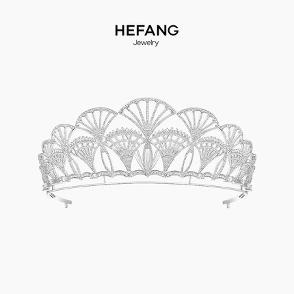 HEFANG Jewelry/何方珠宝塞维利亚冠冕 超仙新娘婚纱皇冠发配饰品