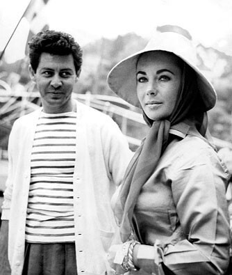 Eddie Fisher and Elizabeth Taylor - Elizabeth and fourth husband, Eddie Fisher. arriving in Portofino, Italy aboard their yacht, 1959